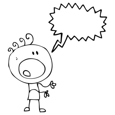 Doodle adam bağırıyor