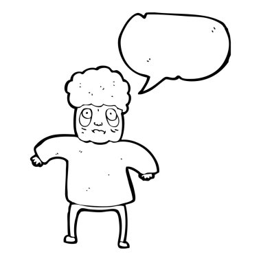 yaşlı kadın ile düşünce balonu