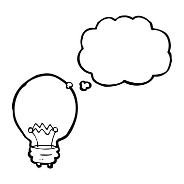ampul ile düşünce balonu