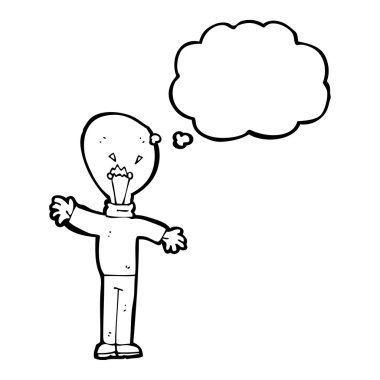 ampul kafa adam ile konuşma balonu