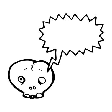 kafatası ile düşünce balonu