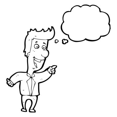 işaret ve gülen adam