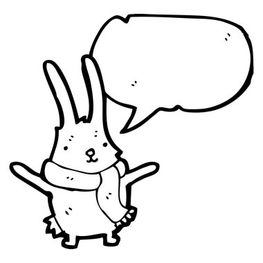 Fularlı sevimli tavşan