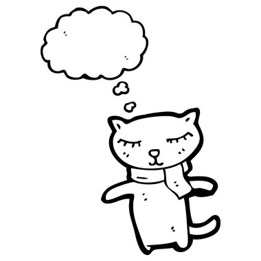 sevimli kedi ile konuşma balonu