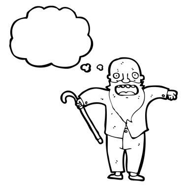 yaşlı adam ile konuşma balonu