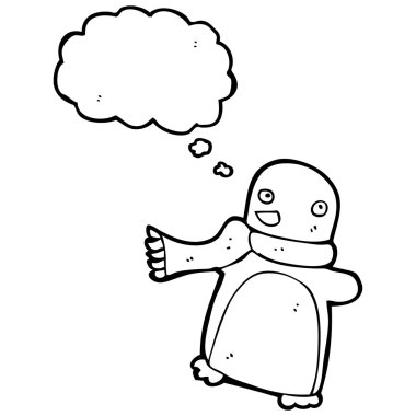 Fularlı komik yılbaşı pengueni