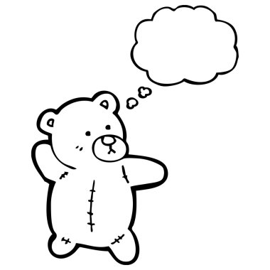 Düşünce baloncuklu oyuncak ayı