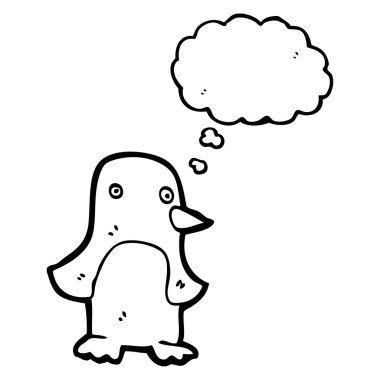 düşünce balonu olan penguen