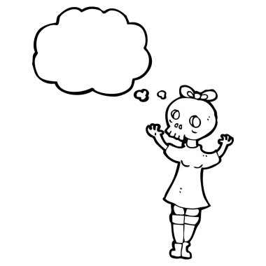 Spooky kafatası baş kız