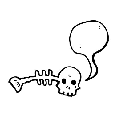 Spooky kafatası balık kemikleri