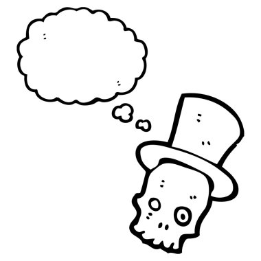 Spooky kafatası içinde üst şapka