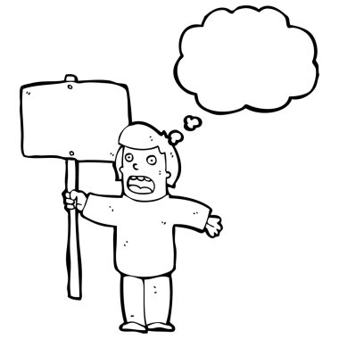 adam boş işareti ile