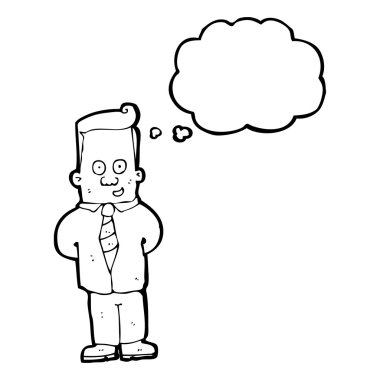 Düşünce kabarcığı olan adam