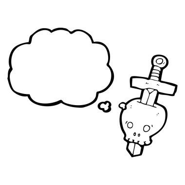 skull dövme kılıç