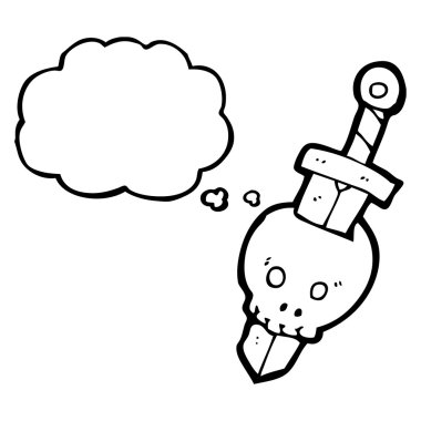 Kafatası kılıç dövme ile