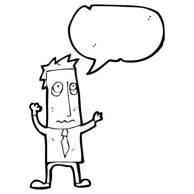 Konuşma balonu olan iş adamı