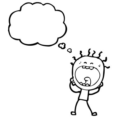 Doodle adam çığlık