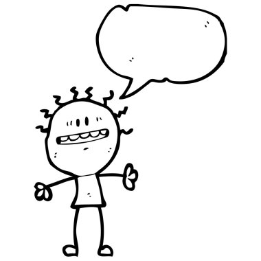 heyecanlı doodle adam