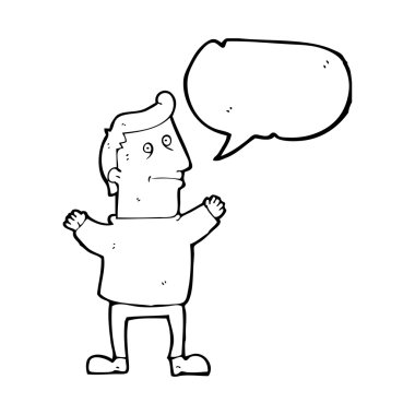 Konuşma balonu olan adam