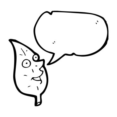 konuşma balonu ile yaprak