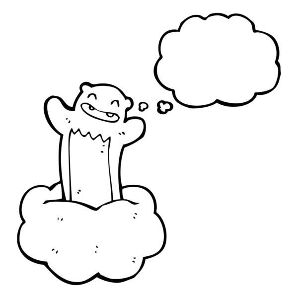 雲に浮かぶクマ — ストックベクタ