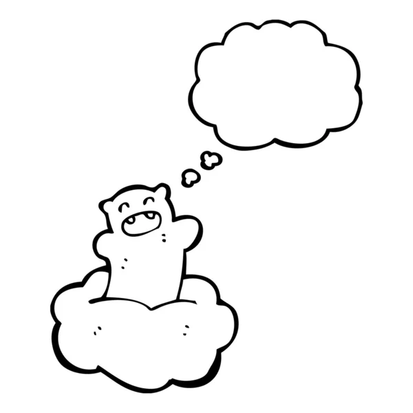 Teddy on cloud — Stock Vector