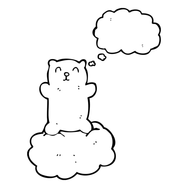 Teddy bear op wolk — Stockvector