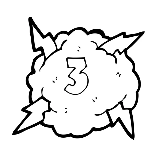 Nummer 3 moln — Stock vektor