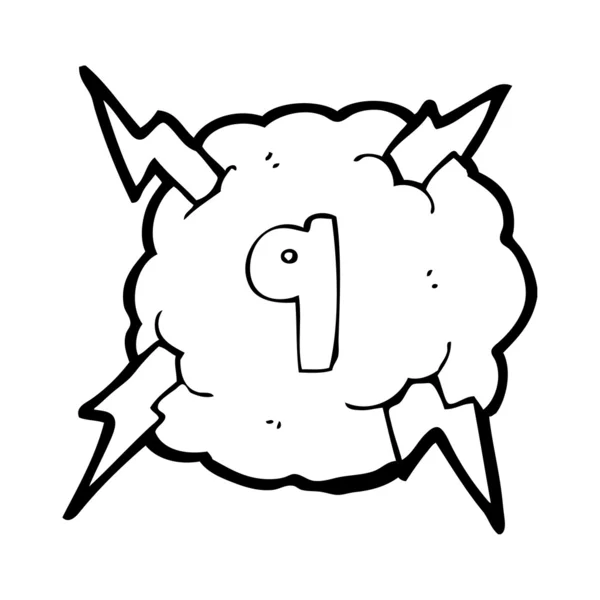 Číslo 9 mrak — Stockový vektor
