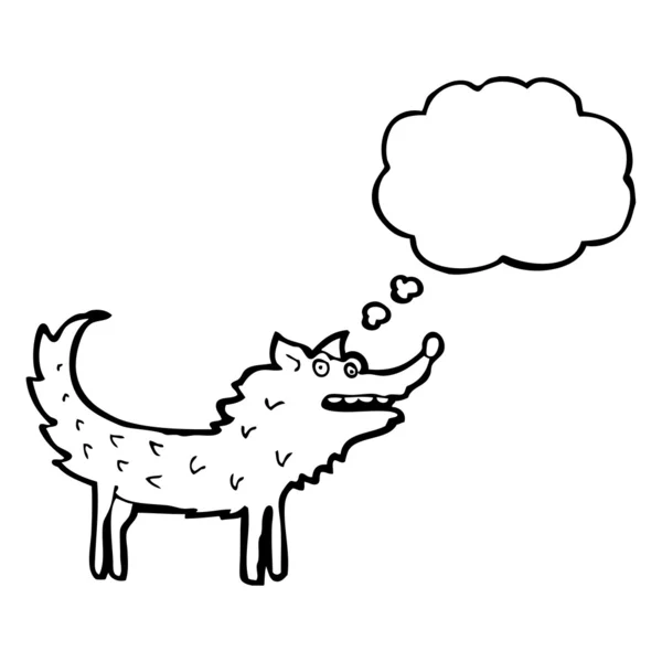 Serigala dengan pikiran gelembung - Stok Vektor