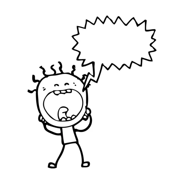Křičící muž doodle — Stockový vektor