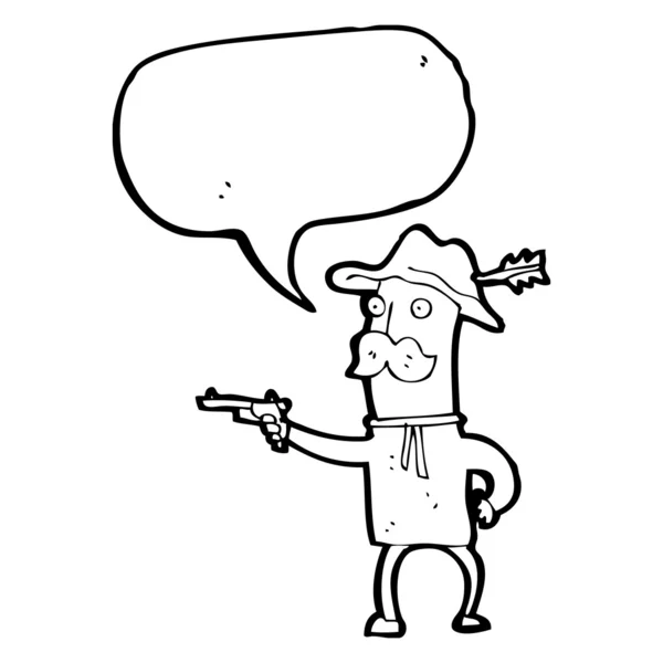 Cow-boy avec moustache — Image vectorielle