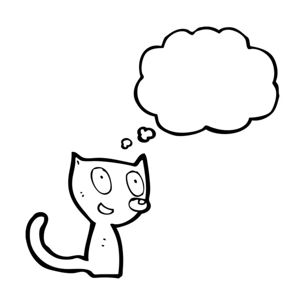 Pequeño gato con burbuja de pensamiento — Vector de stock