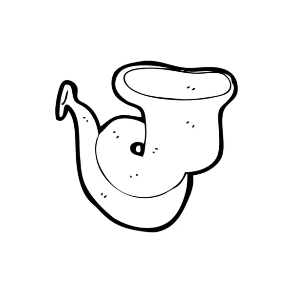 Drôle vieille corne en laiton — Image vectorielle
