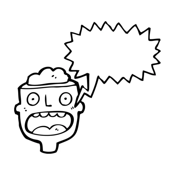 Cabeza de cerebro abierto de Halloween grueso — Vector de stock