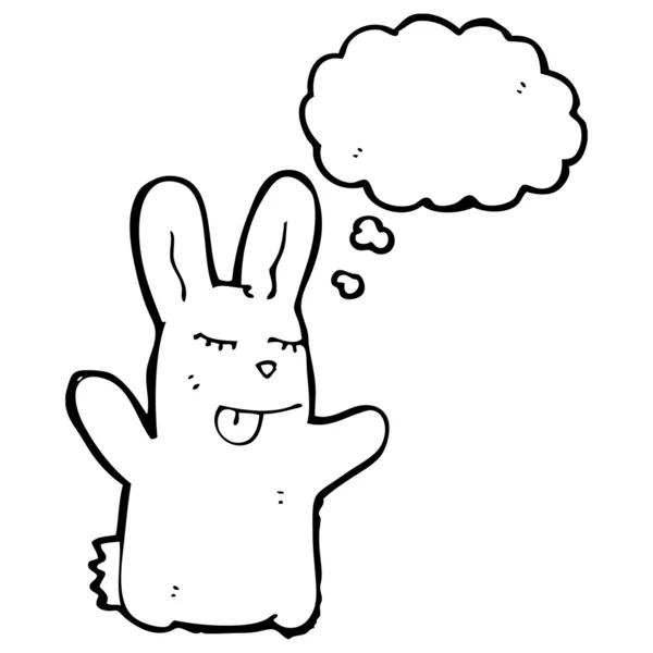 Conejito conejo sobresaliendo lengua — Vector de stock