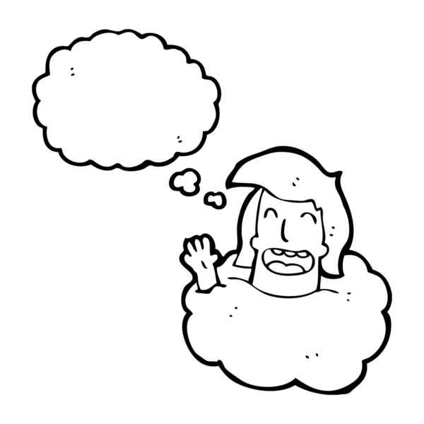 Cabeza en la nube — Vector de stock