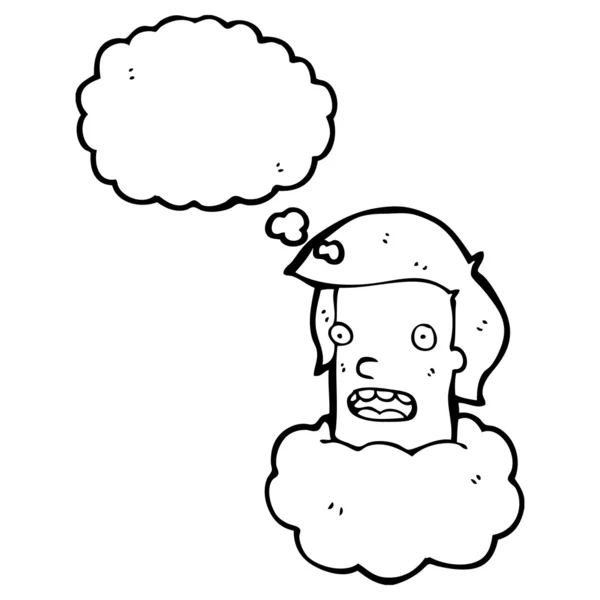 Kopf in Wolken — Stockvektor