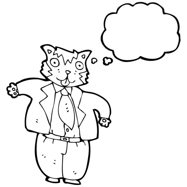 Gordo gato hombre de negocios — Vector de stock