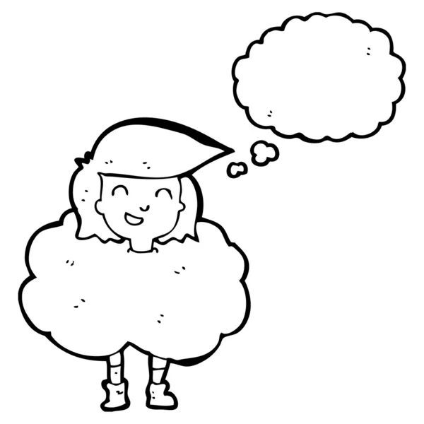 Gadis di awan - Stok Vektor