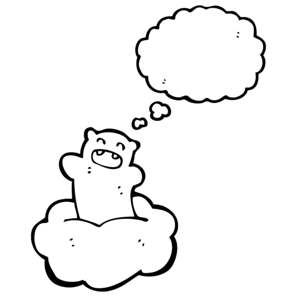 Teddybär schwebt auf Wolke sieben — Stockvektor