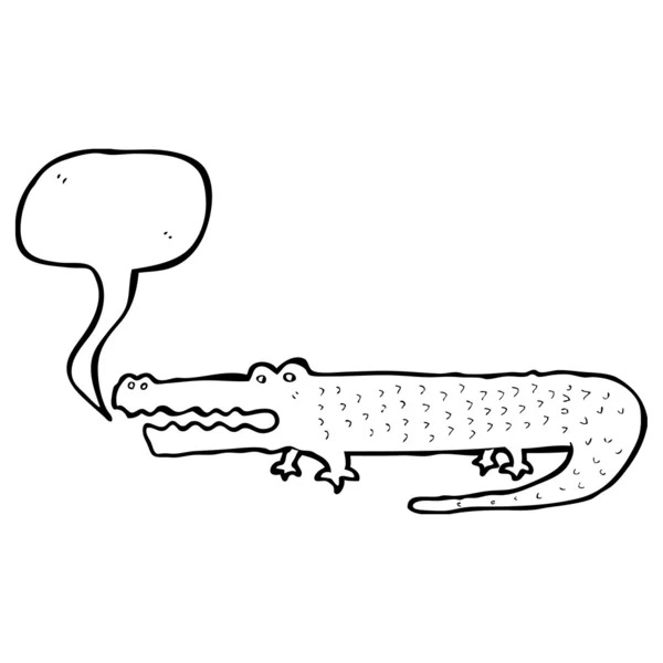 Crocodile with thought bubble — Stock Vector