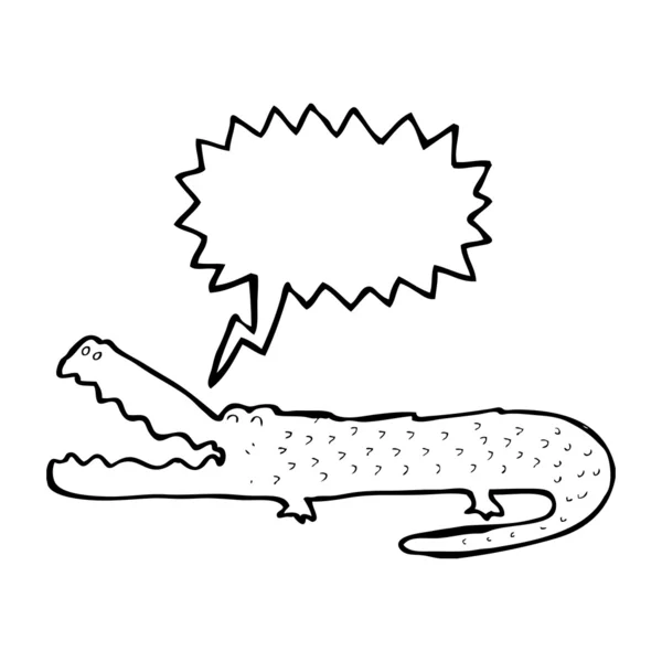 Alligator avec bulle de pensée — Image vectorielle