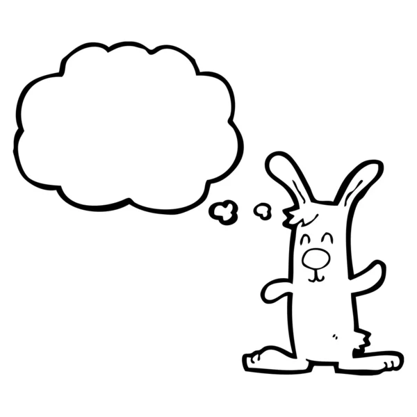 Lapin avec bulle de pensée — Image vectorielle