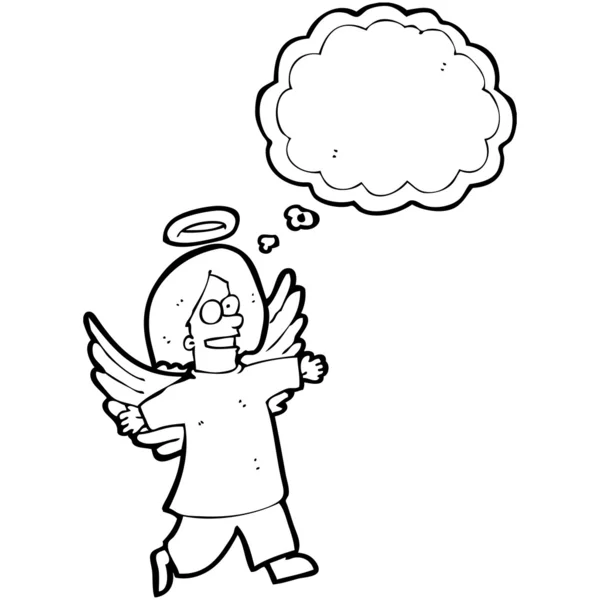 Engel mit Gedankenblase — Stockvektor