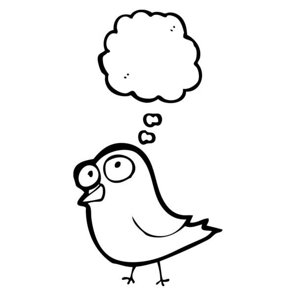 Ptáček s myšlenkou bublina — Stockový vektor