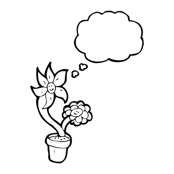 Květina s myšlenkou bublina — Stockový vektor