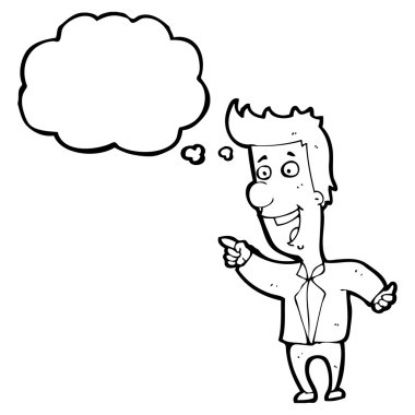 işaret ve gülen adam