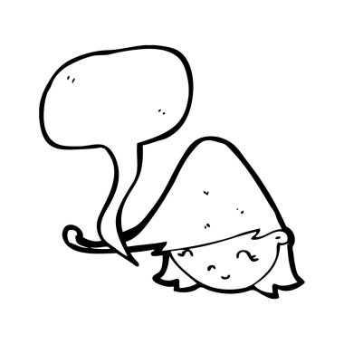 Konuşma balonu olan kız