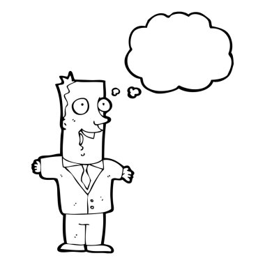 Düşünce kabarcığı olan adam